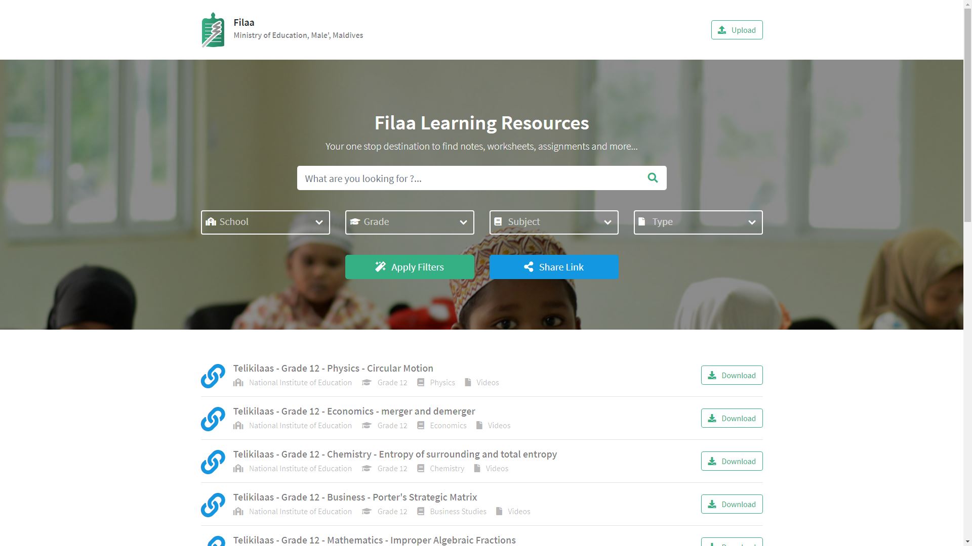 Filaa Online Learning Resources Portal